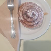 A fantastic cinnamon roll at Vutie Beets in Letchworth