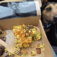 Take away tofu scramble at Vutie Beets in Letchworth