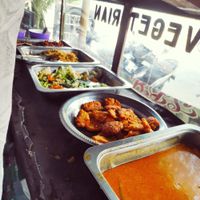 Beans, corn, steamed veggies, noodles, tempeh at Warung SBY Java Food in 