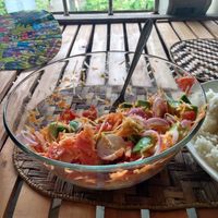Sallat with carrot,tomato , 🥑 delicious at Mlima Sayuni Art and Vegetarian Rastaurant in Dar Es Salaam