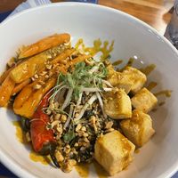 Tofu and Ancient 5 grain dish #Veganuary at Clayton's Siesta Grille in Sarasota