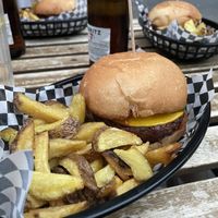Vegan cheese burger  at Kino in Barcelona