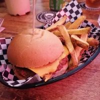 Vegan cheeseburger at Kino in Barcelona