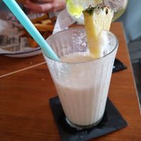 Pineapple and coconut shake made with oat milk at Kino in Barcelona