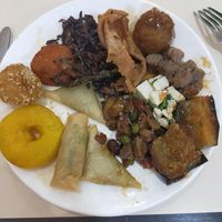 Delicious tofu, seitan, veggies and fruit fritters at The Nature Restaurant in Valencia
