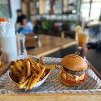 Vegan burger at Amongst Few in Dubai