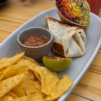 Vegan burrito at Amongst Few in Dubai