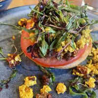 Vegan egg and bacon roll  at Amongst Few in Dubai