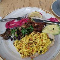 The Yard Breakfast with tofu scramble at Amongst Few in Dubai