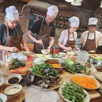 Excellent cookingclass with 3 dishes; Hanoi chicken Noodles soup, spring rolls, banana blossom. I extremely happy to recommend! at Green Farm in Hanoi