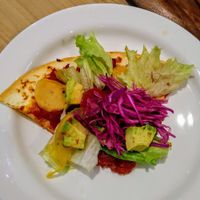 Vegan pizza at Asics Connection in Tokyo