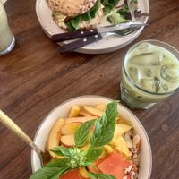 Veggie sandwich; matcha; Wreck smoothie bowl  at The Anchor in Sayulita