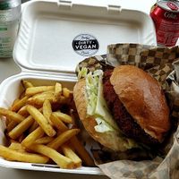 Cheese burger at Rudy's Dirty Vegan Diner in North West London