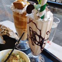 Biscoff and chocolate mint shakes at Rudy's Dirty Vegan Diner in North West London
