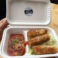 Mozzarella sticks  at Rudy's Dirty Vegan Diner in North West London