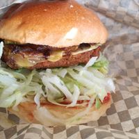 Burger at Rudy's Dirty Vegan Diner in North West London
