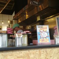 Outside at Rudy's Dirty Vegan Diner in North West London
