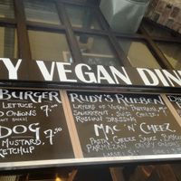 Outside at Rudy's Dirty Vegan Diner in North West London