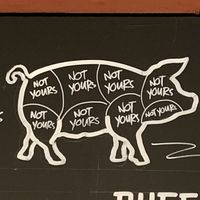Sign at Rudy's Dirty Vegan Diner in North West London