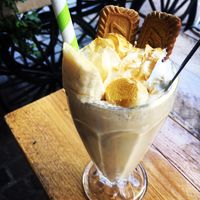 Vegan banoffe milkshake  at Rudy's Dirty Vegan Diner in North West London