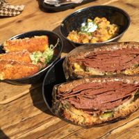 Reuben sandwich, mozzarella sticks, mac and cheese at Rudy's Dirty Vegan Diner in North West London