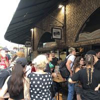 The massive queue outside at Rudy's Dirty Vegan Diner in North West London