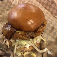 Saboteur burger at Rudy's Dirty Vegan Diner in North West London