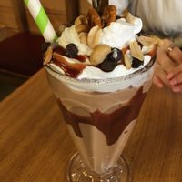 Chocolate and peanut milkshake at Rudy's Dirty Vegan Diner in North West London