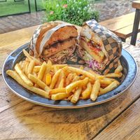Saboteaur burger at Rudy's Dirty Vegan Diner in North West London