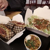 rueben, caesar, mac and cheese at Rudy's Dirty Vegan Diner in North West London