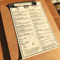 Extensive menu at Rudy's Dirty Vegan Diner in North West London