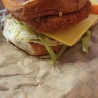 Buffalo burger at Rudy's Dirty Vegan Diner in North West London