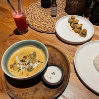 Beef redang and broccoli Cups.  at Pituq Cafe in 