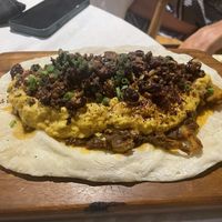 Dal and flat bread  at Pituq Cafe in 