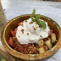 delicious fresh fruits with granola at Pituq Cafe in 