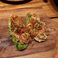 Aubergine sakad in lettuce  at Pituq Cafe in 