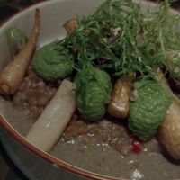 Lentils and parsnip at Organic Vision in Oostende