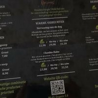 Menu at Organic Vision in Oostende