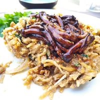 Some Portuguese dish at Remedio Santo Campo Alegre in Porto