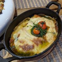 Smoked spinach lasagna at Remedio Santo Campo Alegre in Porto