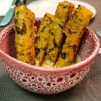 Polenta Frita Com Maionese De
Pimento Assado. at Remedio Santo Campo Alegre in Porto