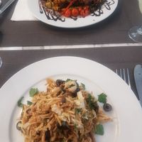 Top : polenta and veggies at Remedio Santo Campo Alegre in Porto