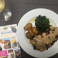 eggplant steaks with portobello at Remedio Santo Campo Alegre in Porto