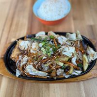 Sizzling teriyaki tofu  at Komatsu Japanese Cuisine in South Hobart