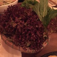 Salad / herbs to accompany the vegan Banh khot pancakes at Banh Banh in South East London