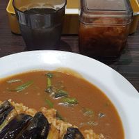 Vegetarian curry with eggplant, and with mushroom at Coco Ichibanya - Chuoku in Osaka
