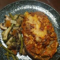 Berenjena rellena con pisto at La Lluna in Valencia