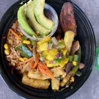 Vegetables, rice, plantains (bowl) side of avocado 🥑  at Red Mesa Mercado in St Petersburg