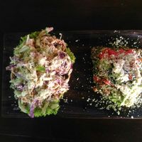 Raw pizza and salad   at Cacao Flow in Jimbaran