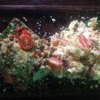 Tastey raw pizza at Cacao Flow in Jimbaran